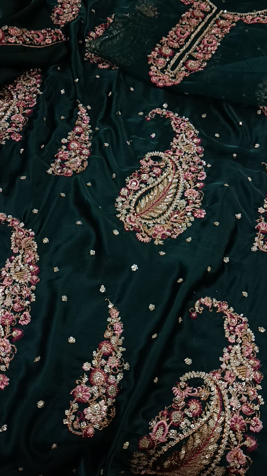 2pc Shelling green silk