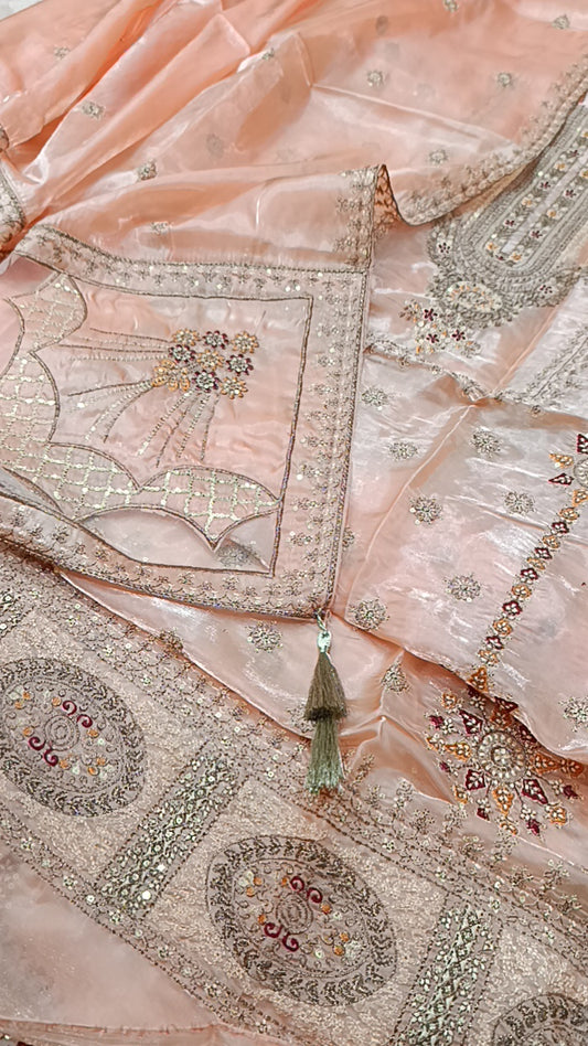 2pc peach  sheesha silk sale