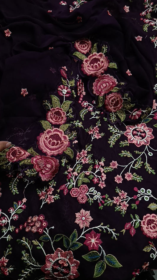 3pc Zara shahjahan purple