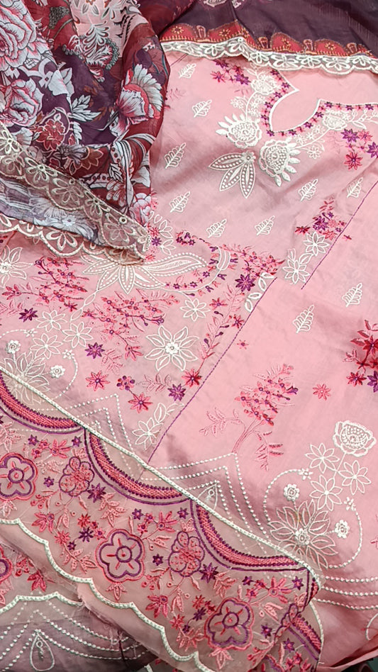 3pc Jade pink lawn