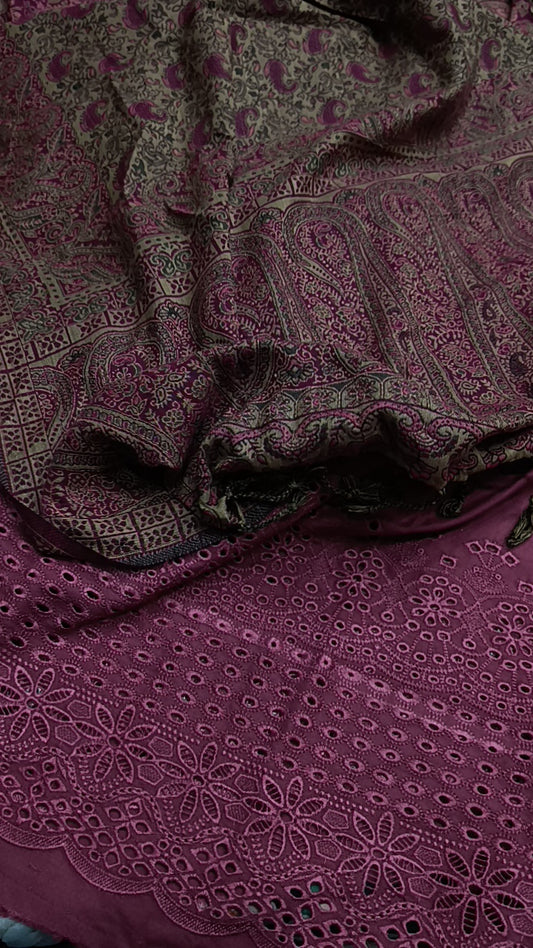 3pc dhanak pink kashmiri