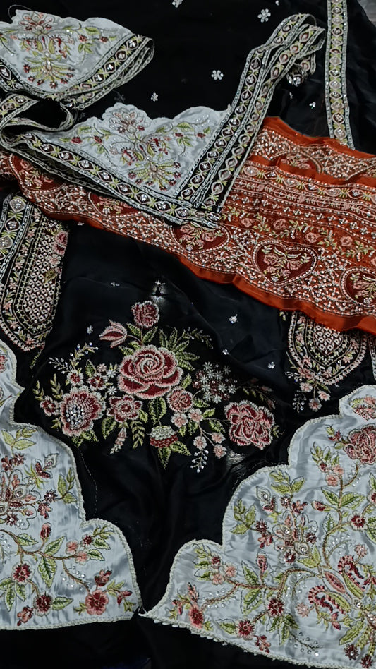 Ethnic 3pc silk black oster