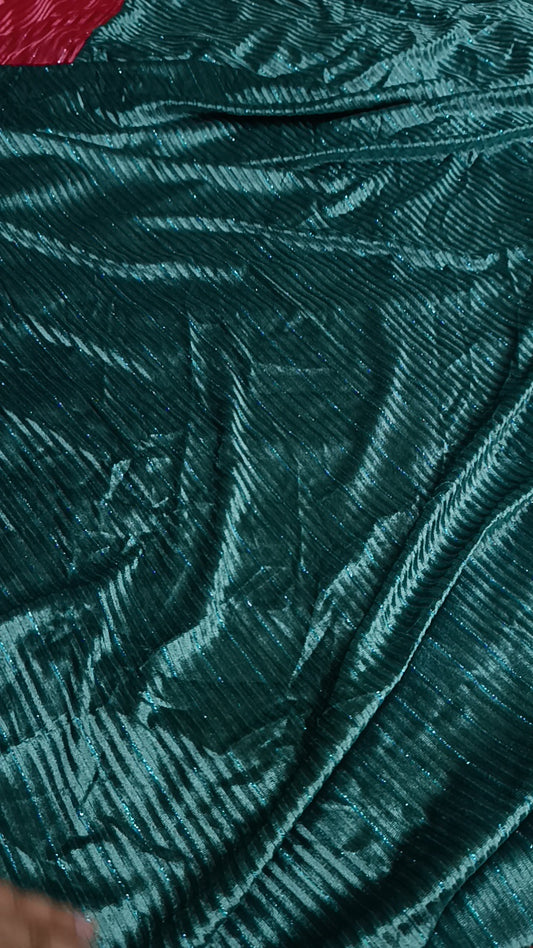 2pc Chamki velvet seige green