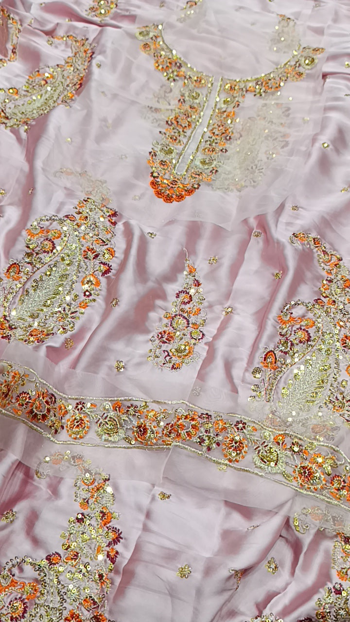 2pc shelling teapink silk