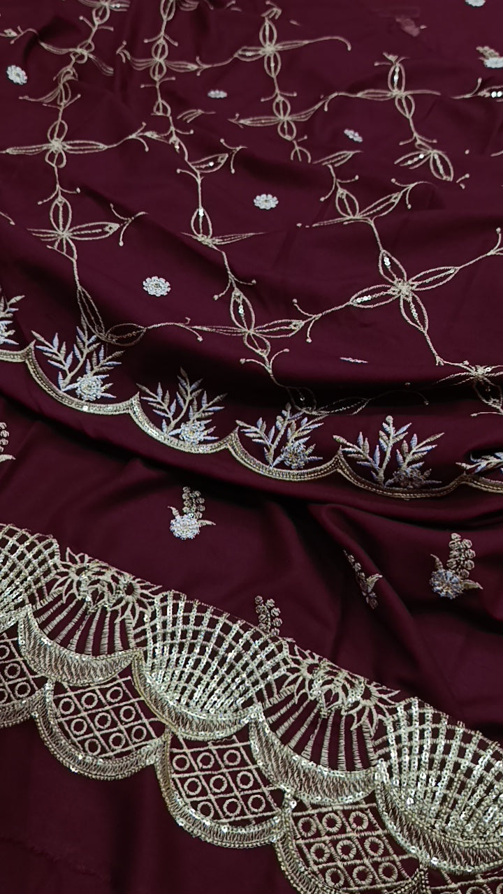 3pc winter dhanak maroon musafir