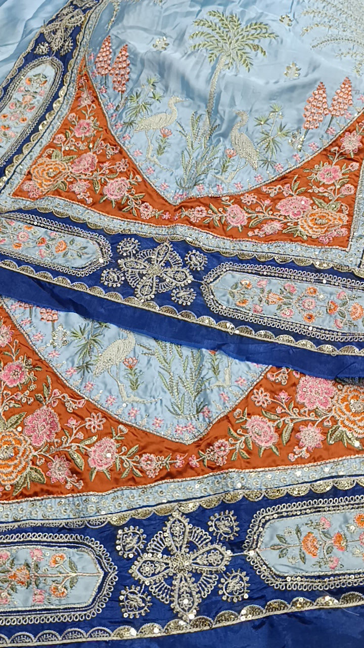 2pc sky blue Shakira silk