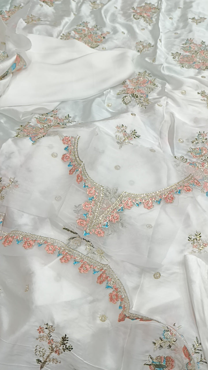 2pc sale haleema white silk