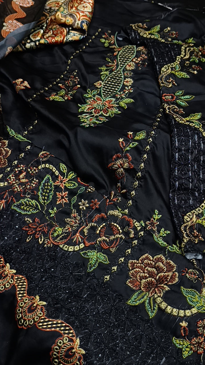 3pc Tufaan black silk