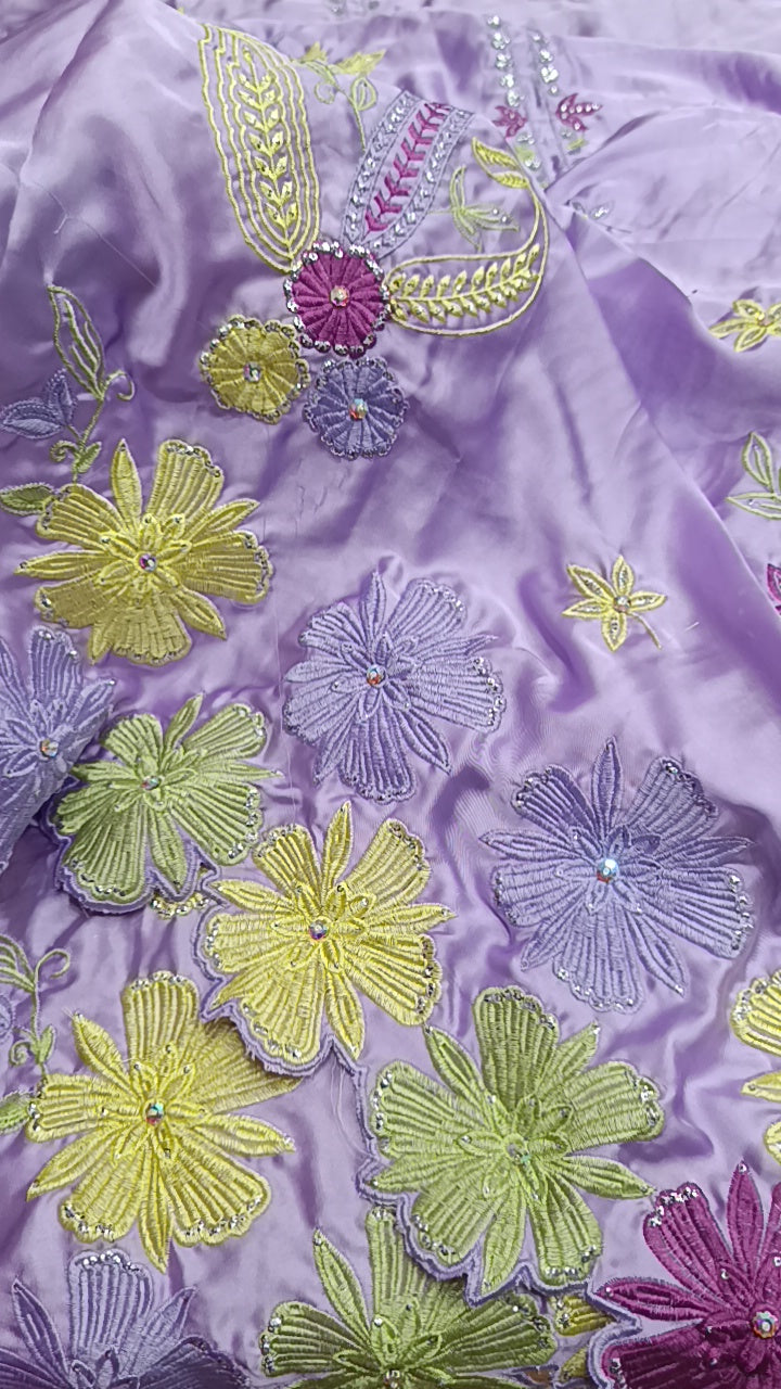 2pc cotton candy lilac silk