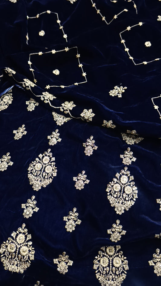 3pc arina navy blue valvet