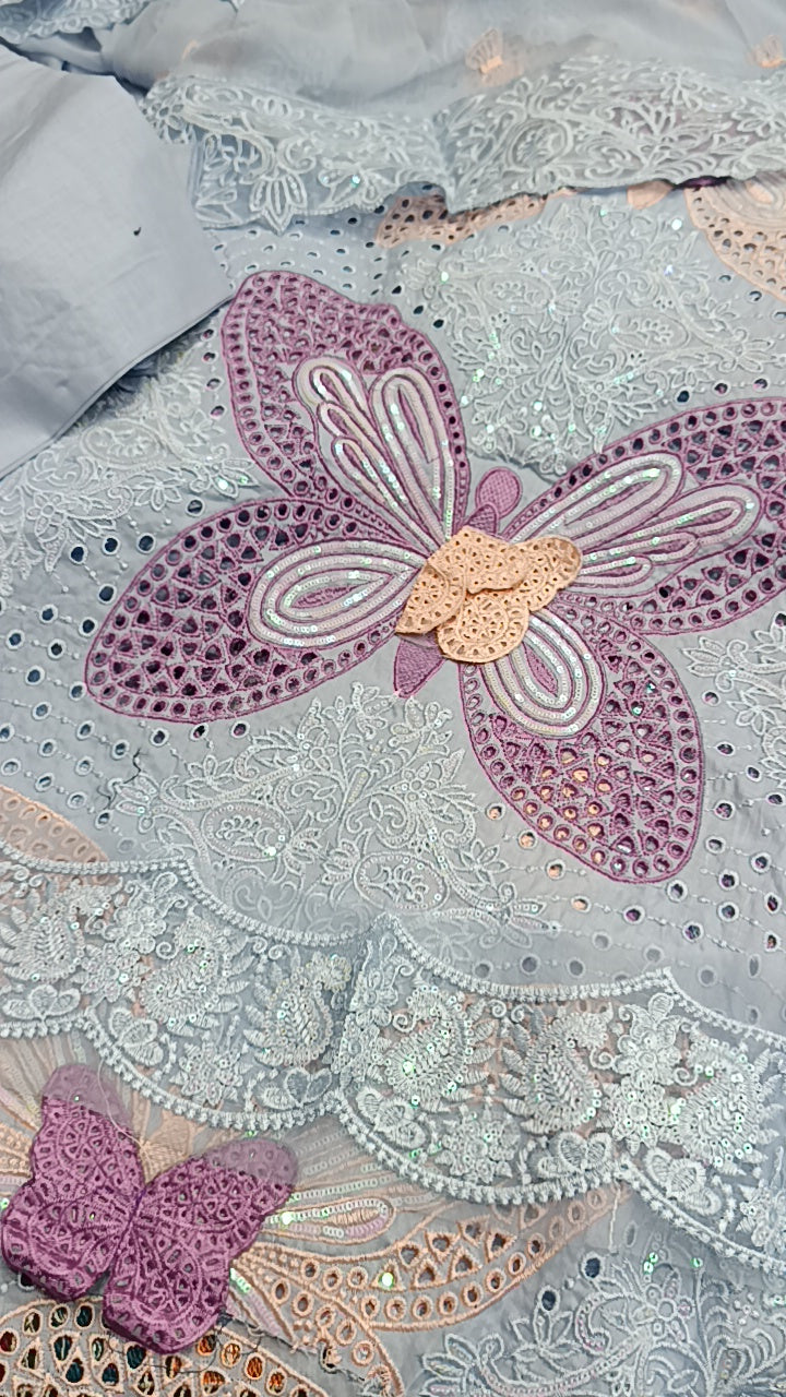 3pc Shahi butterfly lawn sale