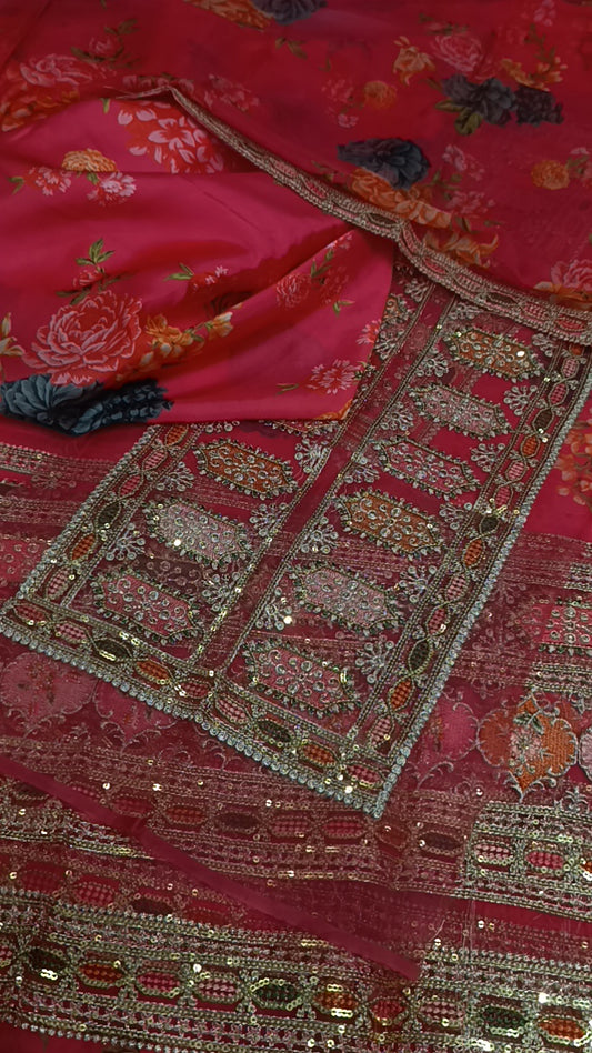 3pc sabya Sachi pink silk