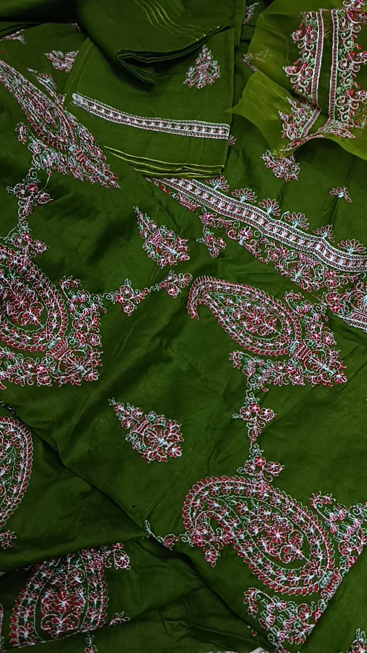3pc lawn mehndi paaan jaal