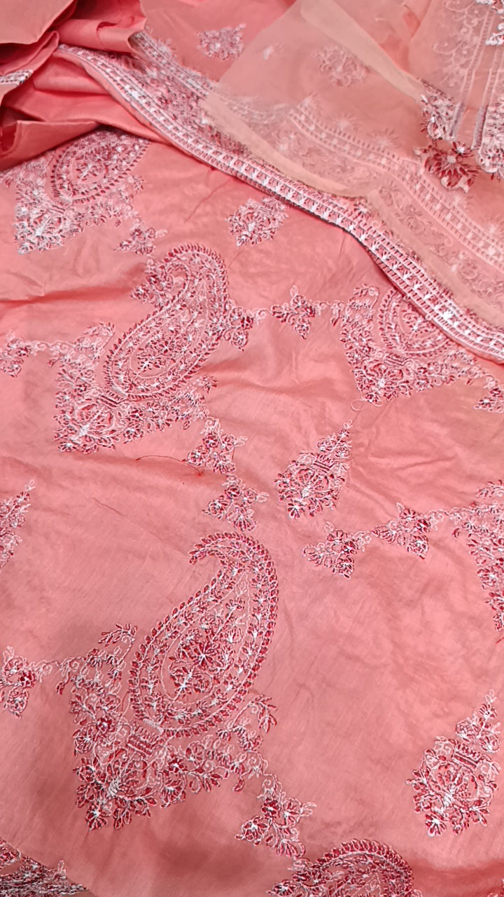 3pc bareeze paan jaal teapink lawn