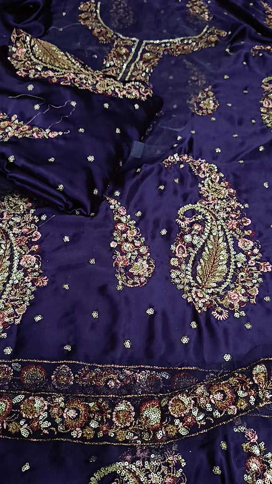 2pc shelling purple silk