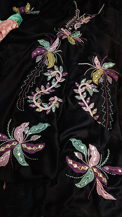 2pc dark silk black