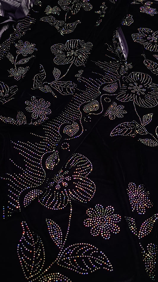 3pc holographic flowers velvet