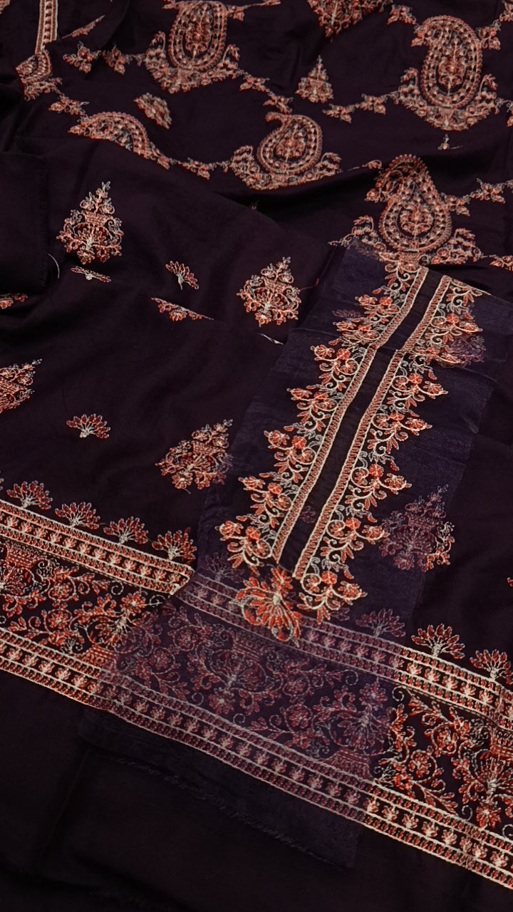 3pc paaan jaal  magenta dhankh