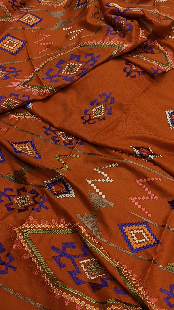 3pc  bareeze mahveen rust dhankh