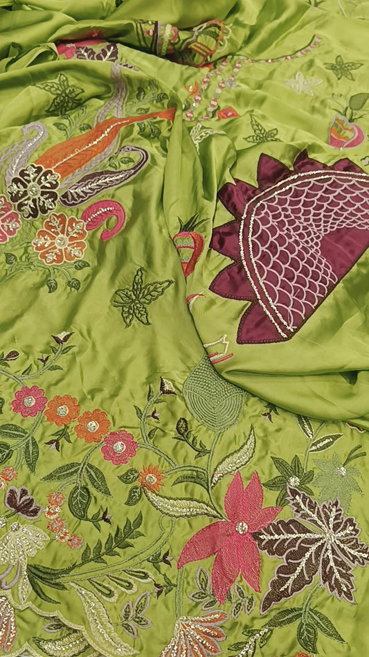 2pc pistachio frame silk