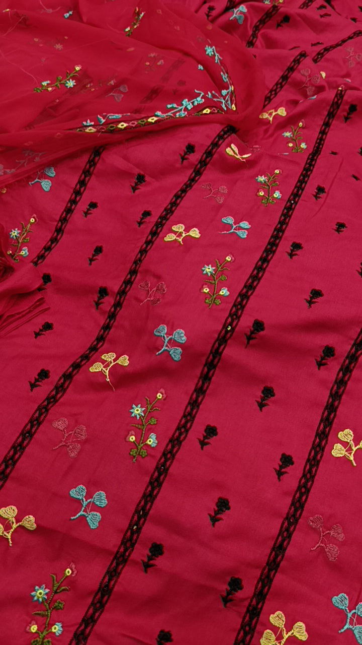 3pc dhanak pink kashan