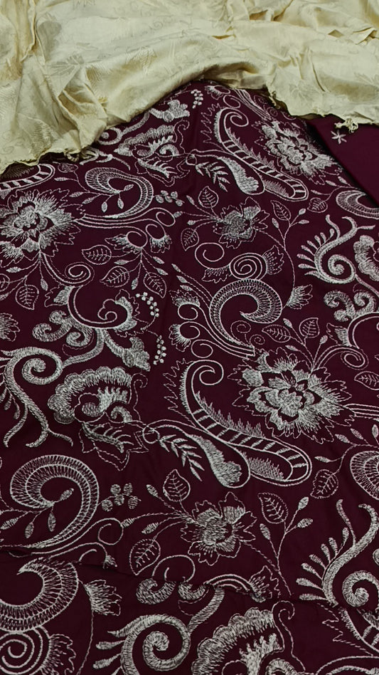 3pc mehroon moor dhankh