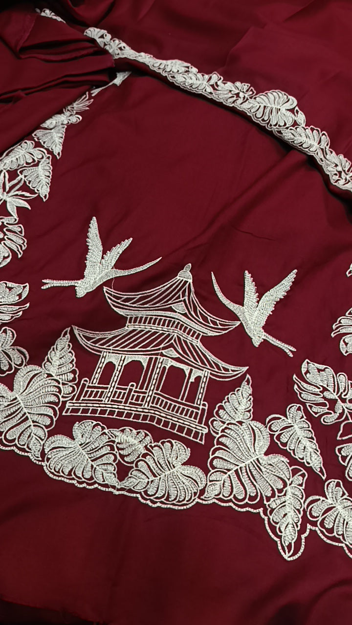 2pc MIRNA mehroon dhankh