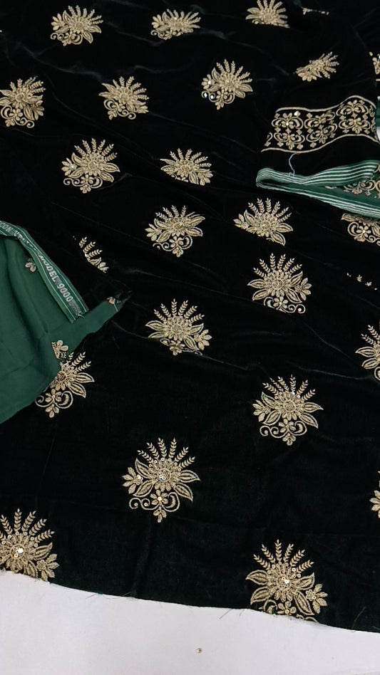 3pc bhol baliyah green velvet
