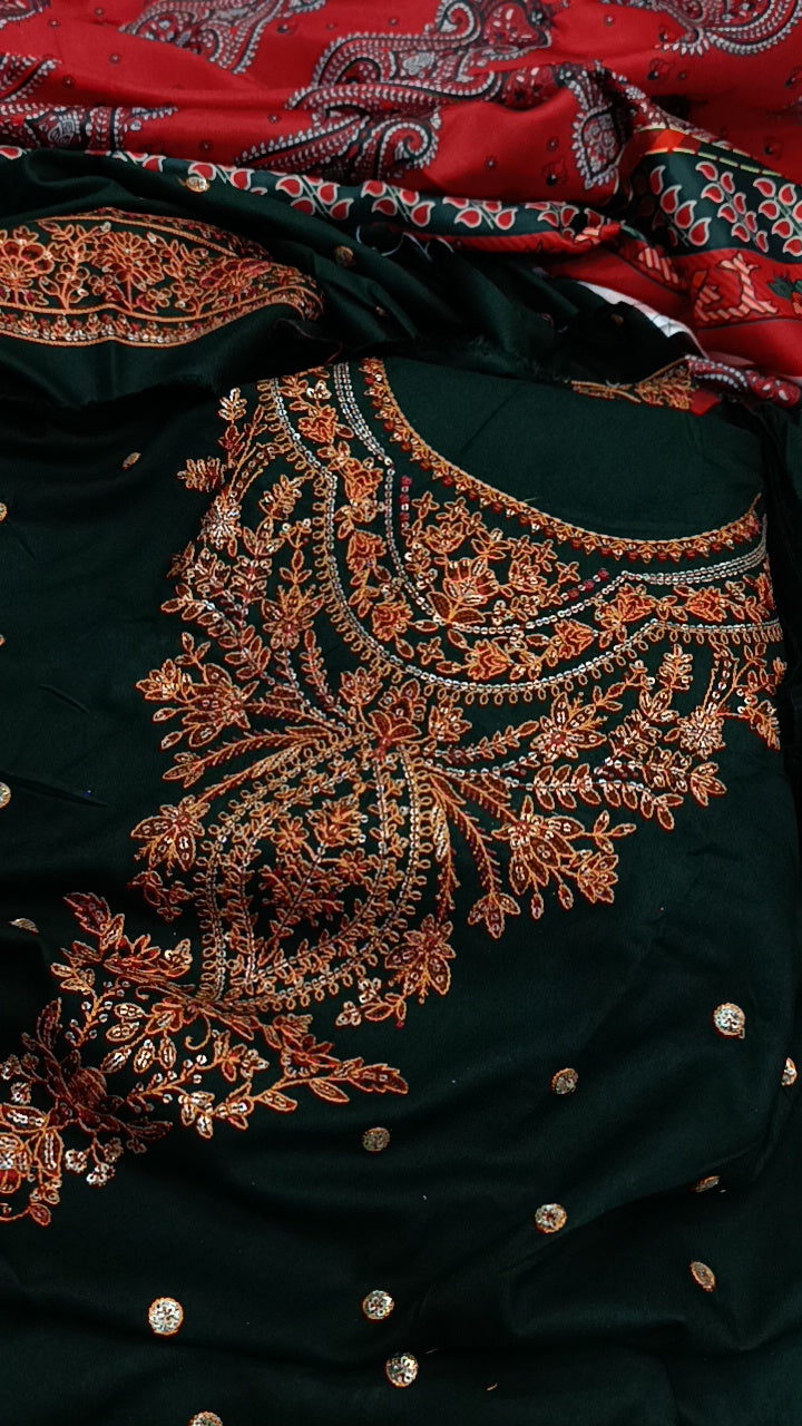 3pc Jazmin Mahnoor green dhankh