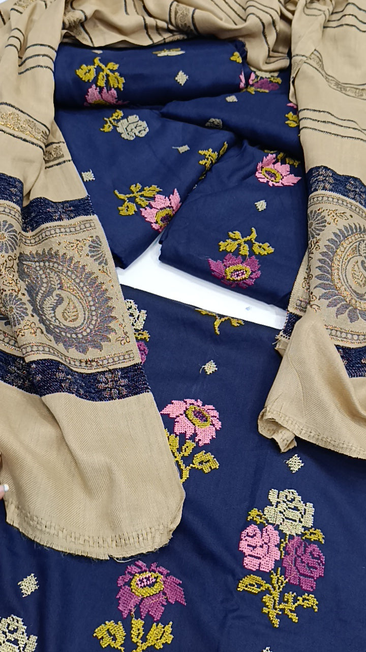 3pc lagaan blue dhanak winter