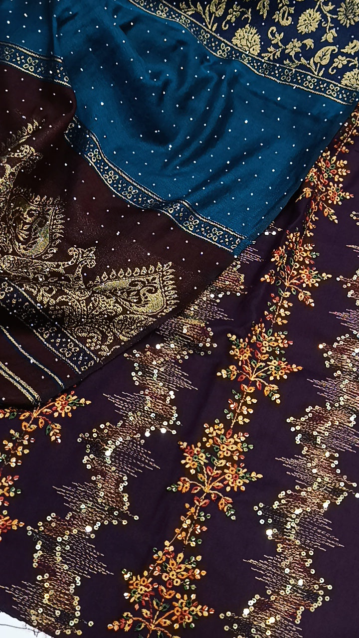 3pc uzmah purple dhankh