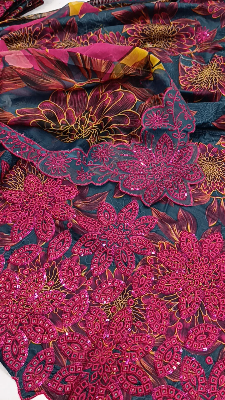 3pc Daisy green red lawn