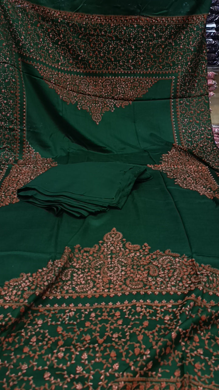 3pc green kacha tanka pashmina