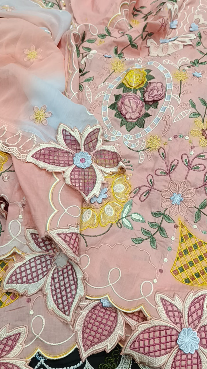 3pc Nia mia pink lawn
