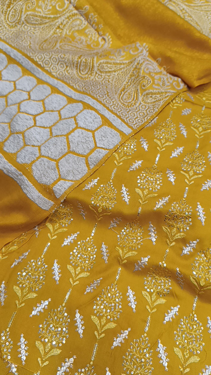 3pc mustard football shawl dhankh