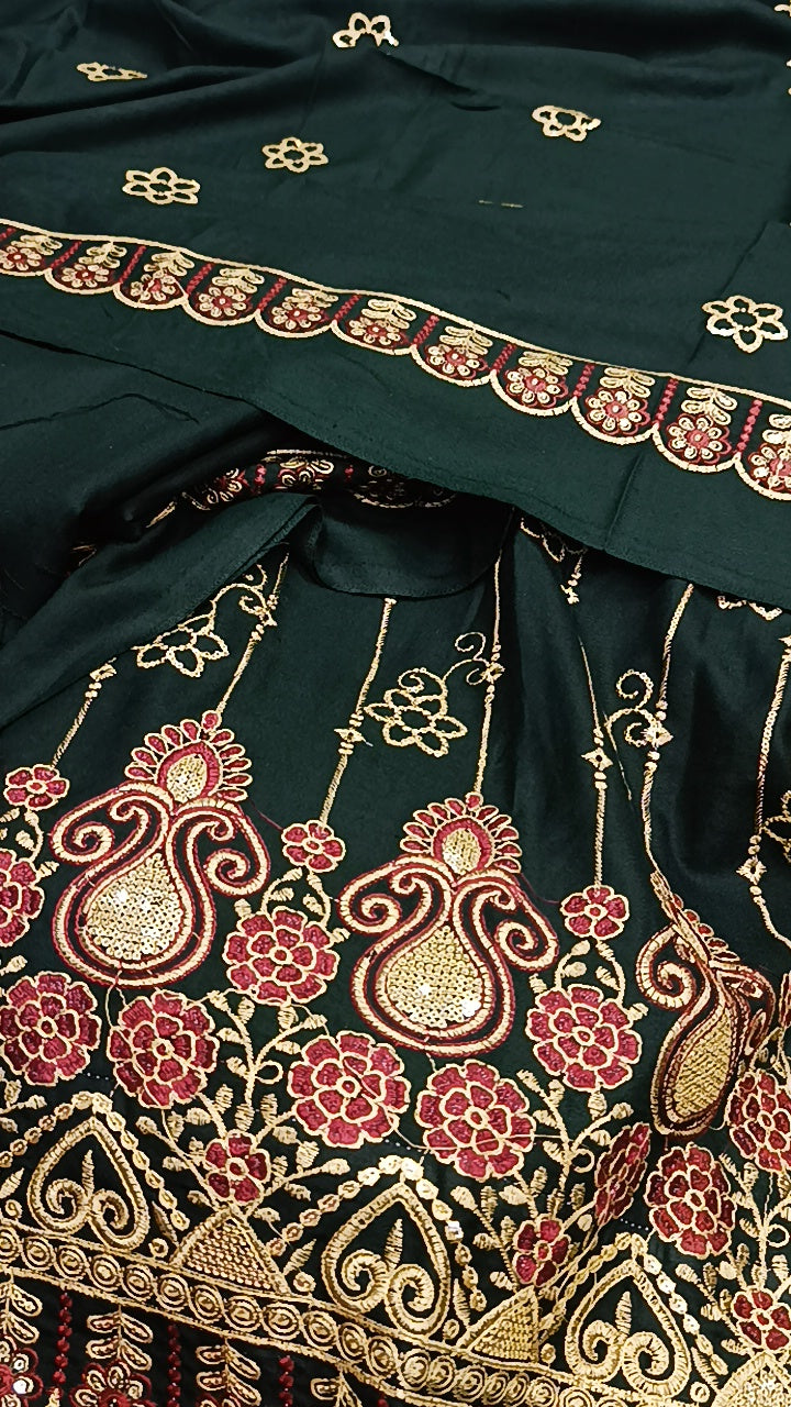 3pc shahi sitara green dhankh