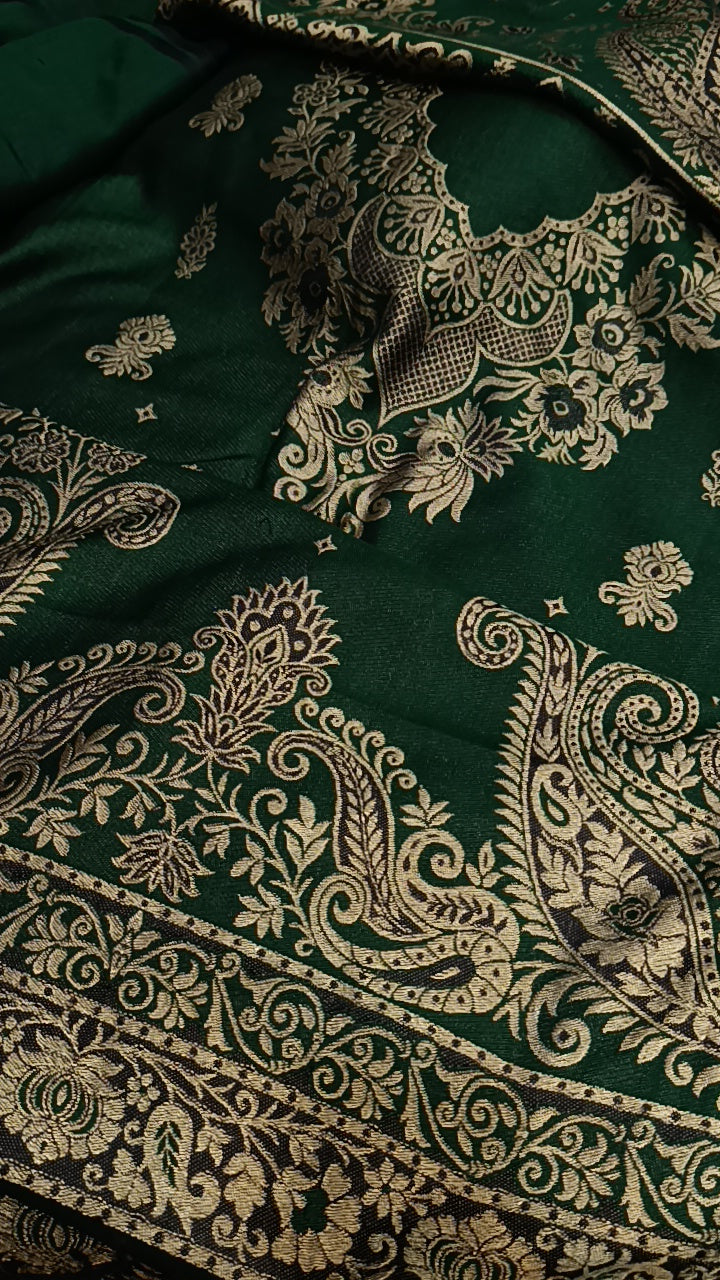 3pc jucard cat green dhankh banarsi
