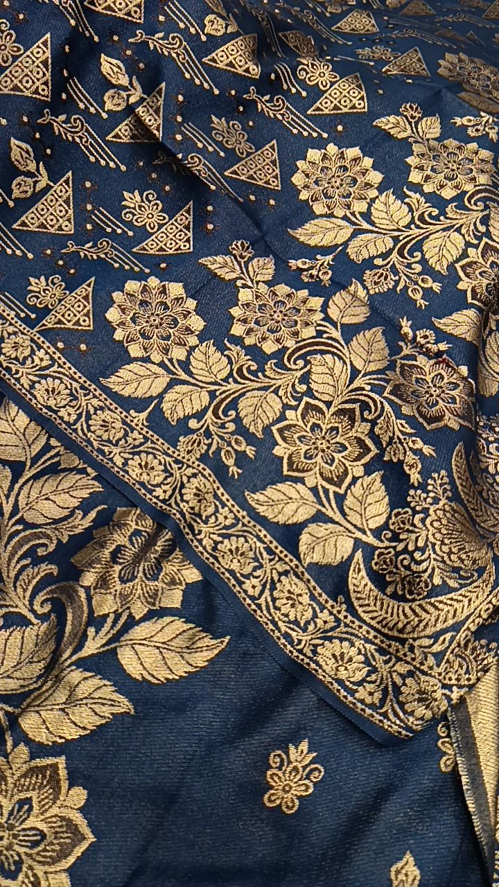 3pc forst blue banarsi dhankh