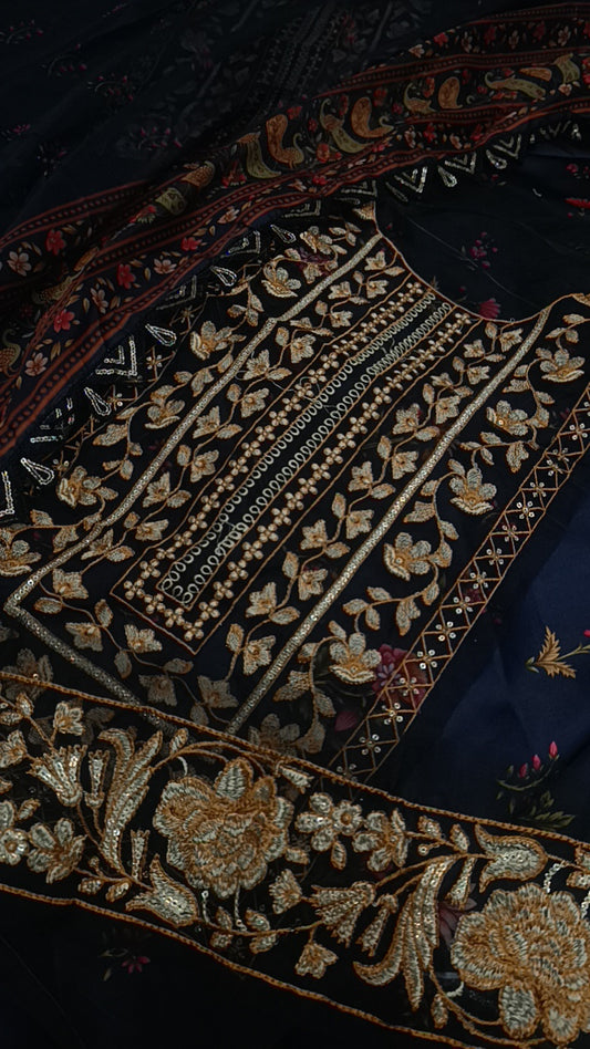 3pc Bharti silk black