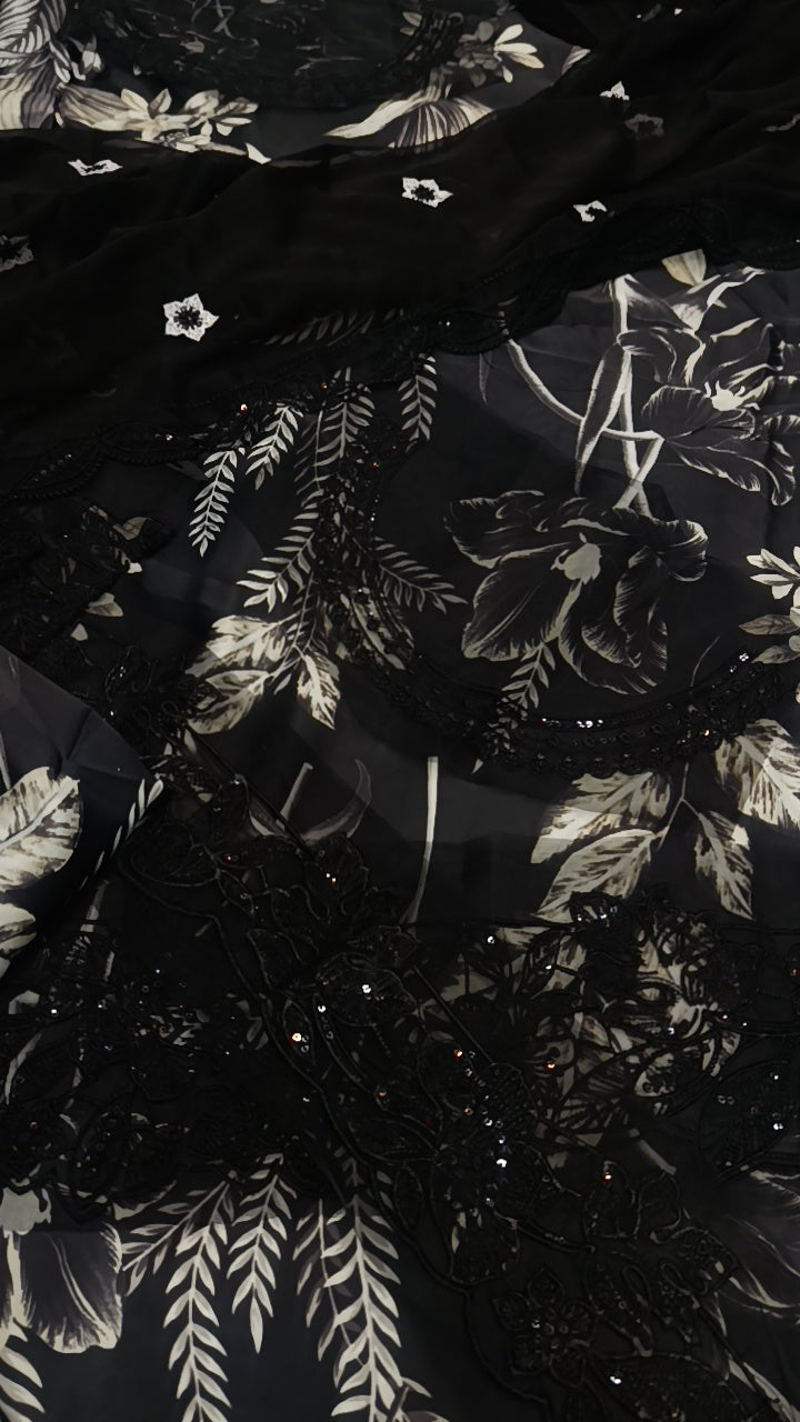 3pc Aneelas allizah black silk