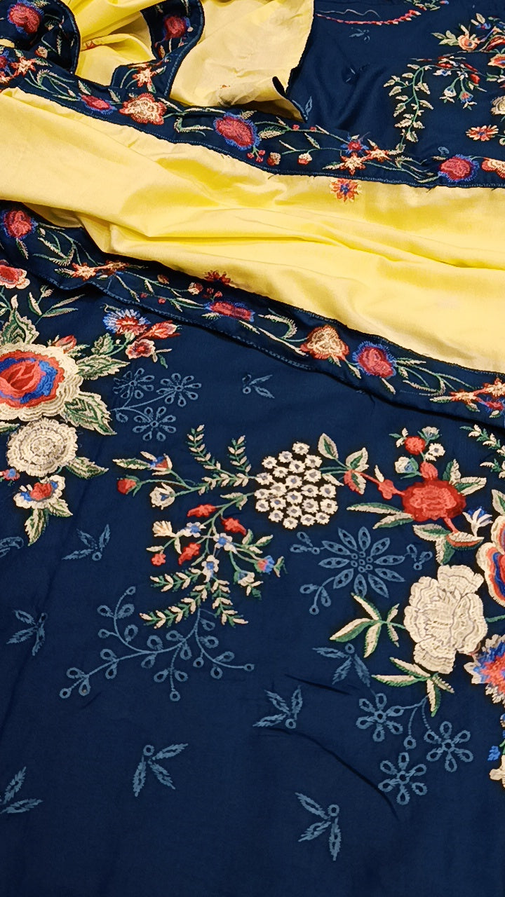 3pc Dastaan navy blue dhankh