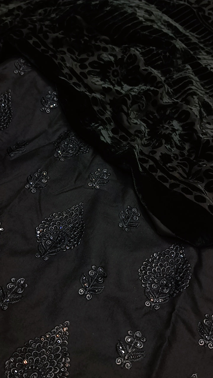 3pc black Patti palachi dhankh
