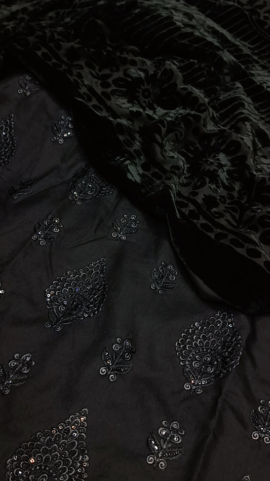 3pc black Patti palachi dhankh