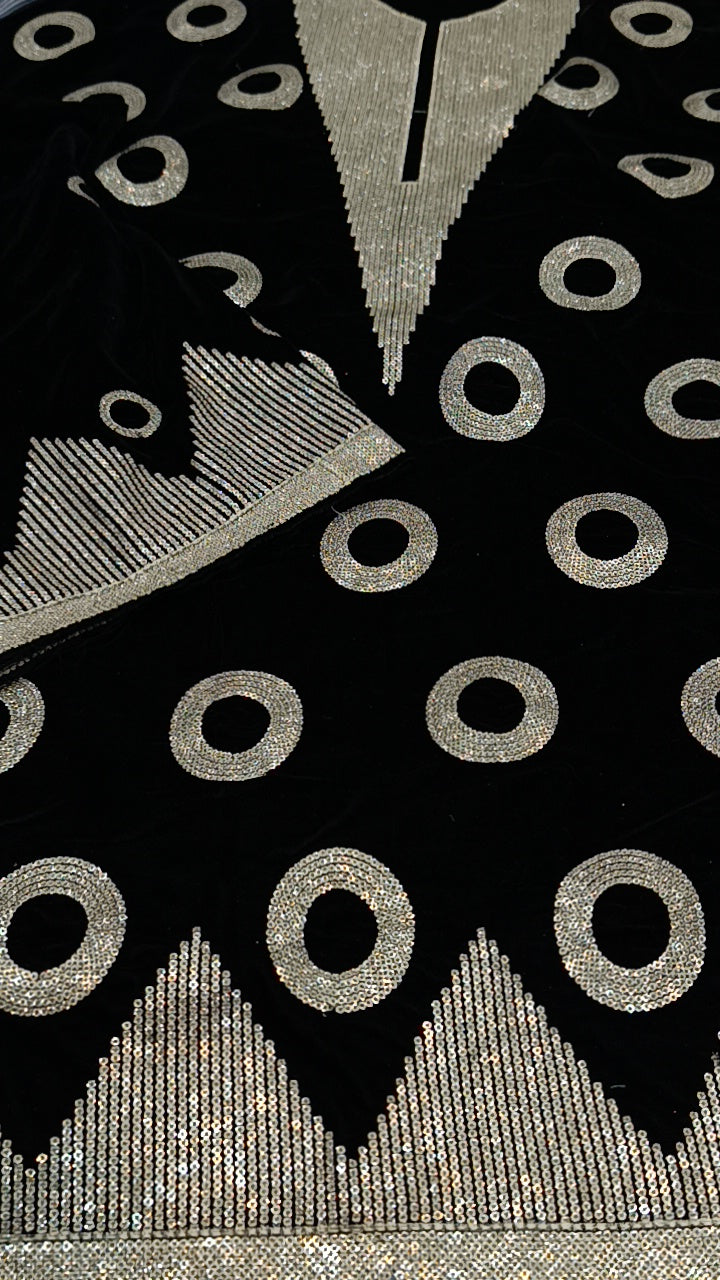 3pc saloni valvet black