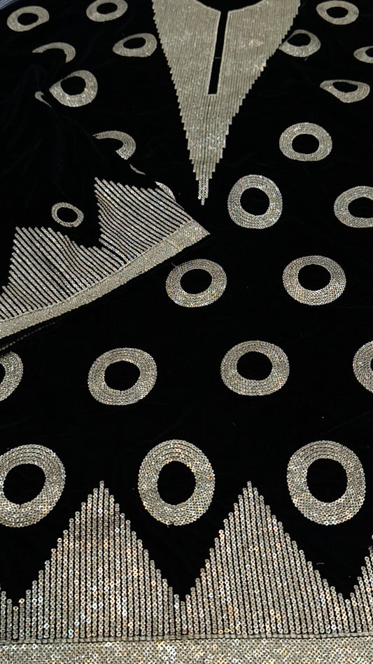 3pc saloni valvet black