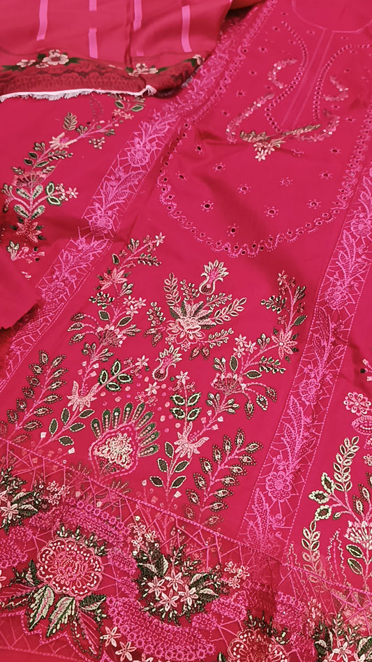 3pc akbar aslam pink dhankh