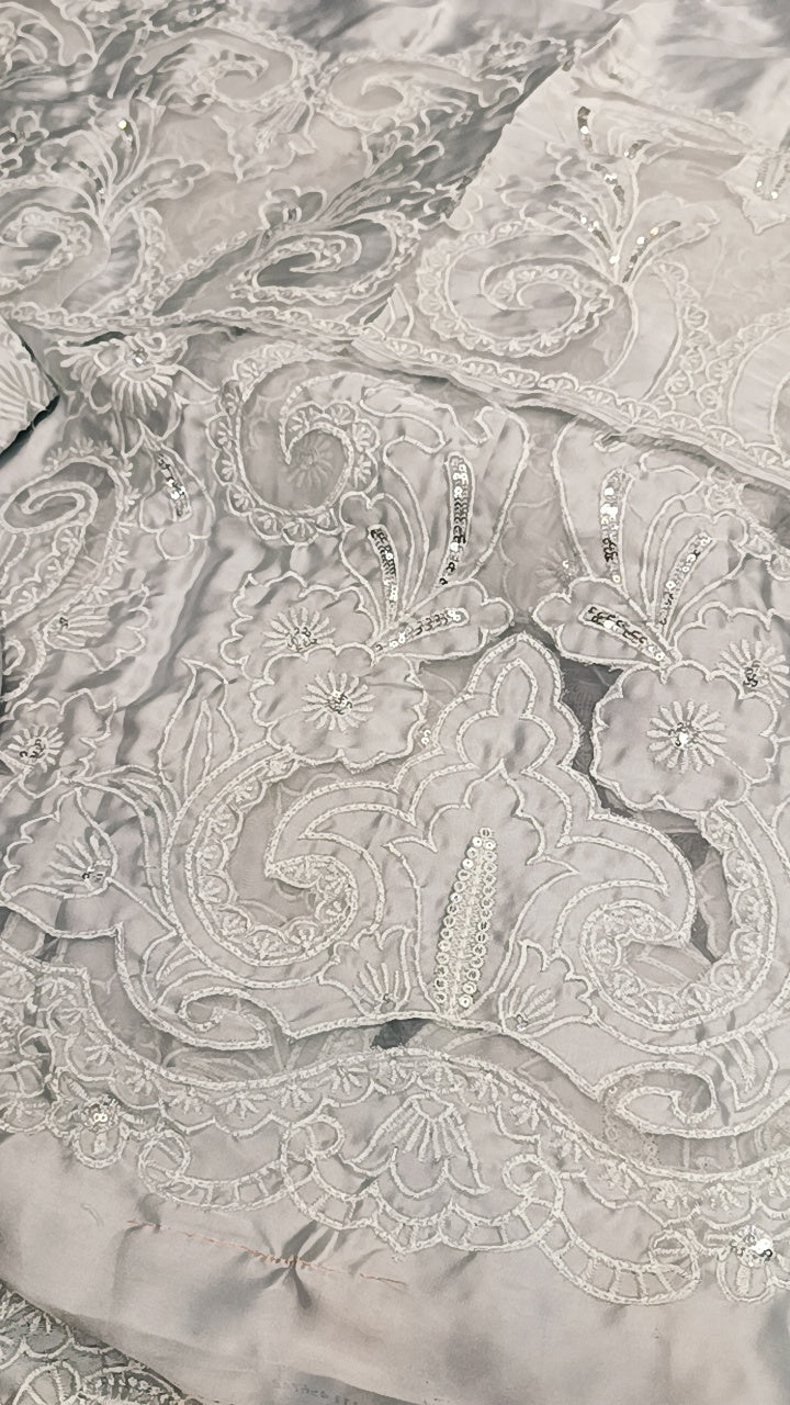 2pc grey mehro Iqbal Hussain silk