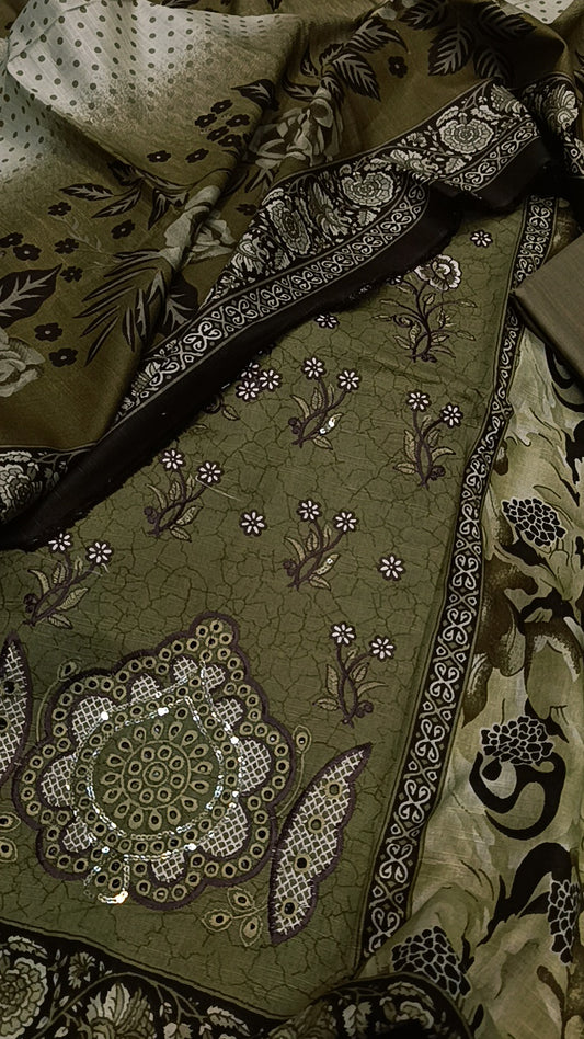 3pc sabz Noor mehndi khader