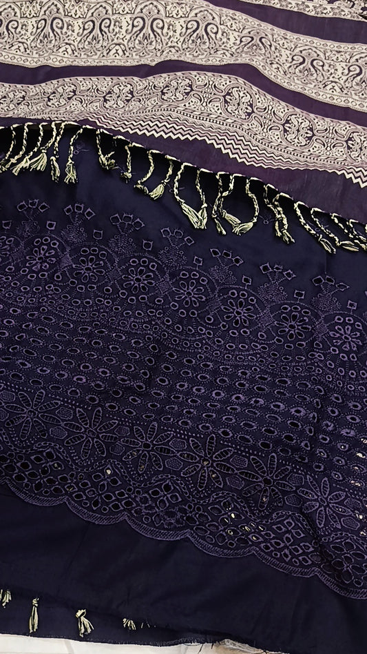 3pc kashida shifli purple dhankh