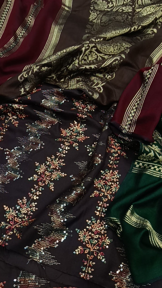 3pc brown zulf dhankh